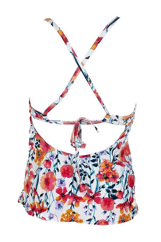 NWT Hula Honey L Such a Fleury Poppy Tankini Swim Top #88002