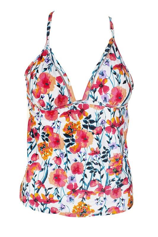 NWT Hula Honey L Such a Fleury Poppy Tankini Swim Top #88002