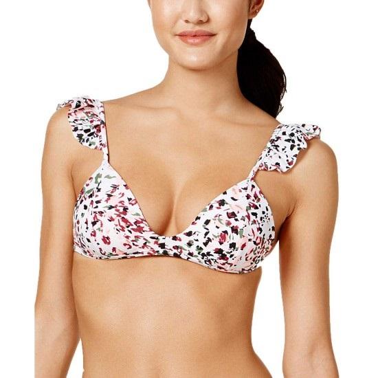 NWT Hula Honey S Ruffled Cheetah Swirl Push Up Swim Top 88008