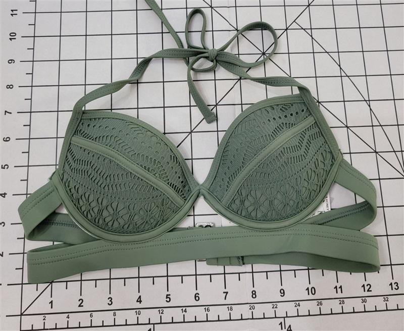 NWT Hula Honey M Tropical Romance Green Floral Swim Top #88121