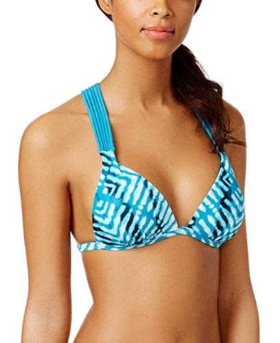 NWT Hula Honey S After Shock Blue Aqua Push-up Swim Top #88306