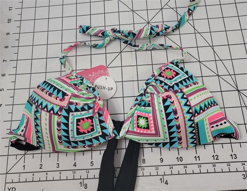 NWT Hula Honey S Tribal Print Push-Up Swim Top 89391