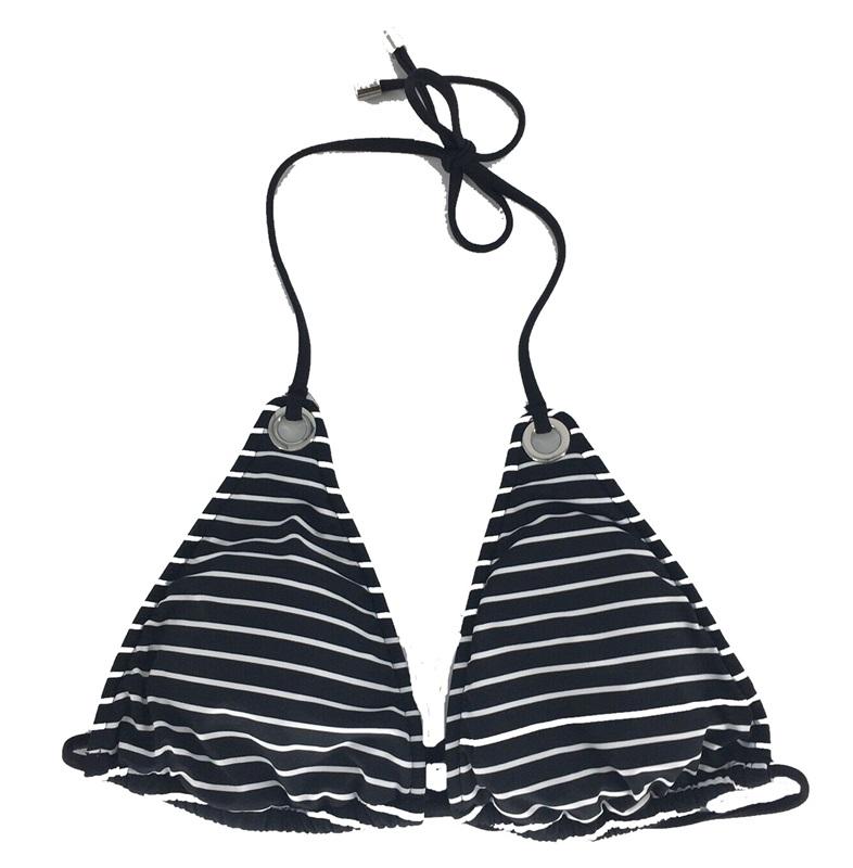 NWoT Ralph Lauren XS Black White Stripe String Bikini Swim Top #89474