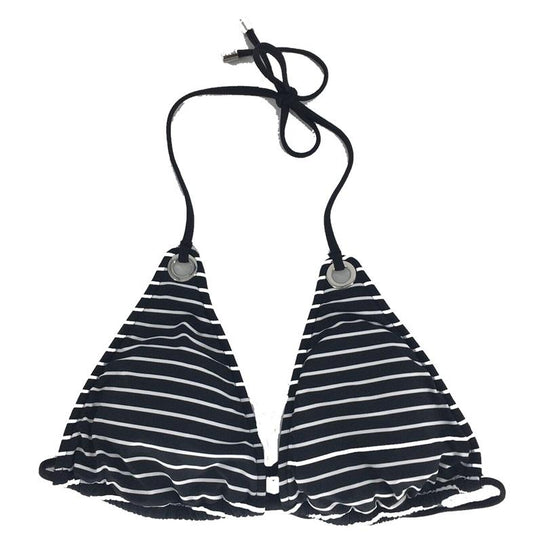 NWoT Ralph Lauren XS Black White Stripe String Bikini Swim Top #89474