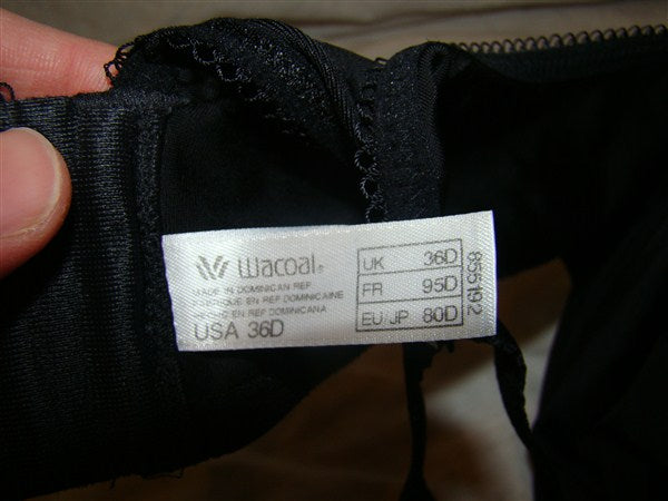 NWOT Wacoal 36D Basic Beauty 855192 Full Figure Underwire Bra Black #89677