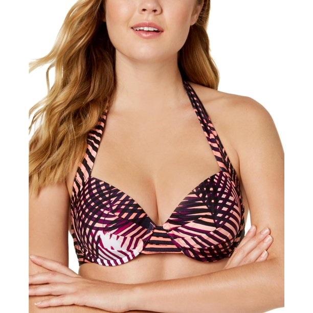 Calvin Klein Dragon Fruit XS Multi Tie-Back Palm Bikini Swim Top #89780