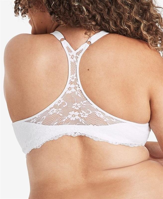 NEW Maidenform 40D White Pure Genius Extra Coverage Racer-Back Bra 7112 #90088