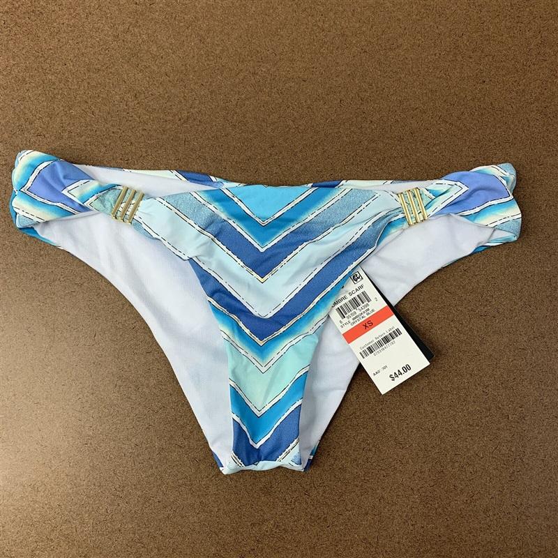 NWOTBar iii Ombre Scarf XS 8MBGK93 Hardware Blue Striped Bikini Swim Bottom90092
