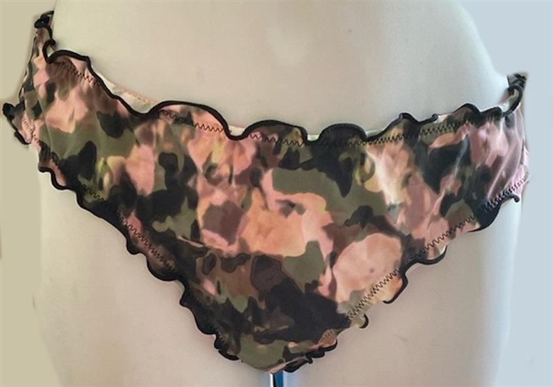NWT Lucky Brand Smokescreen XS Camo Pink Black Bikini Swim Bottoms #90096