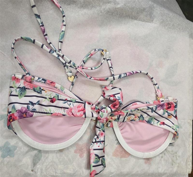 NWT WILDFOX Gypsy Floral Stripe Bikini Top Bottom MD #90135