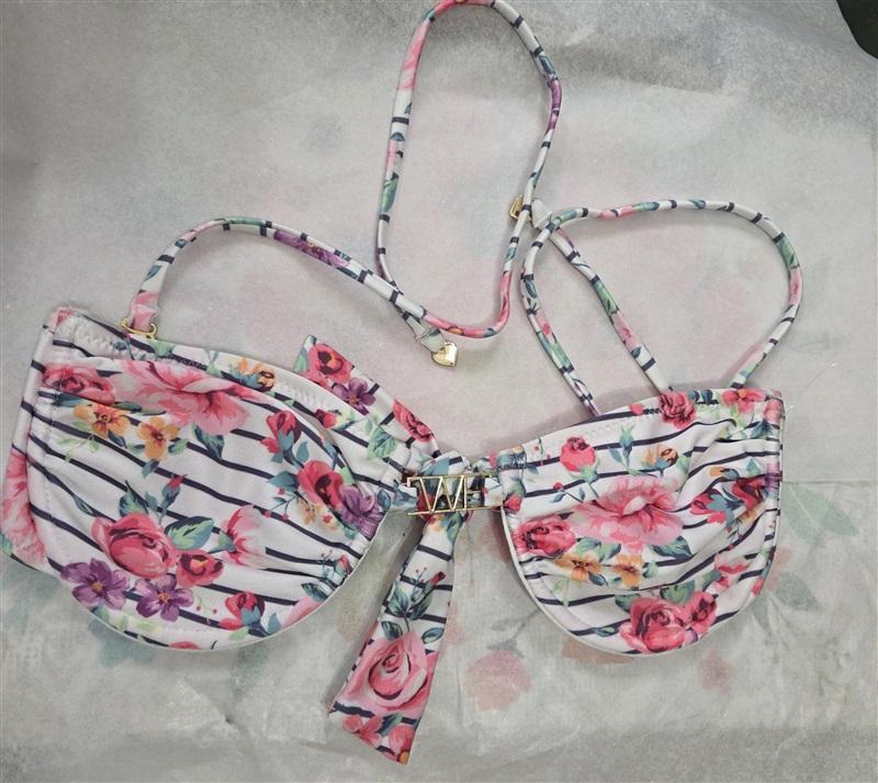 NWT WILDFOX Gypsy Floral Stripe Bikini Top Bottom MD #90135