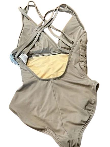 NWT La Blanca 14 Island Goddess Mio One-Piece Swimsuit Taupe #90137