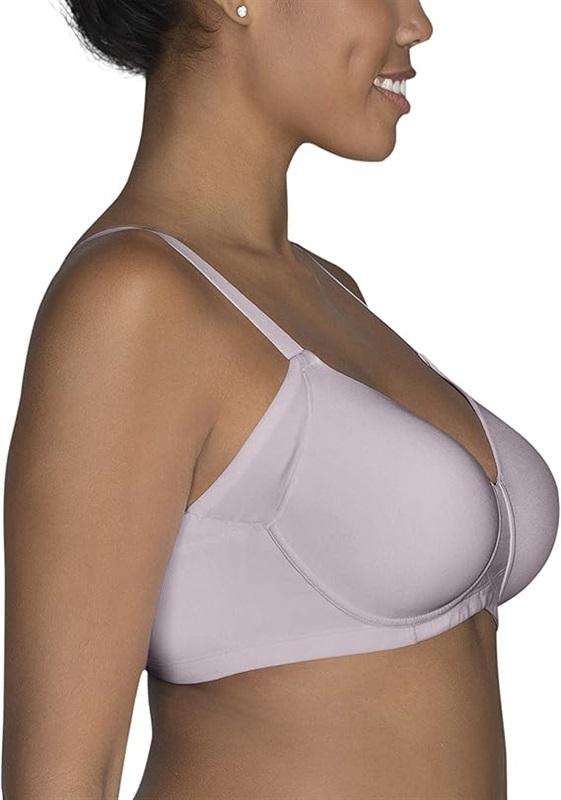 NWT Vanity Fair 38D Wirefree Extend Side Back Smoother 72267 Purple Bra #90213