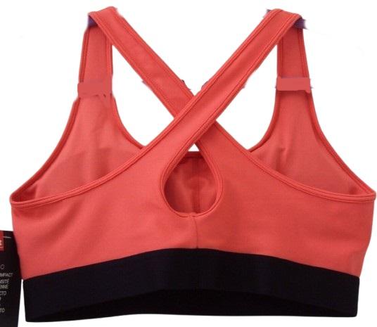 New Under Armour 75138 Blaze Orange Cross-Back Bra Size XS 90230