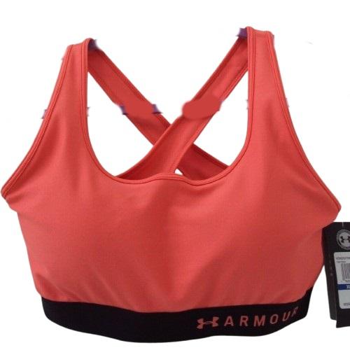 New Under Armour 75138 Blaze Orange Cross-Back Bra Size XS 90230