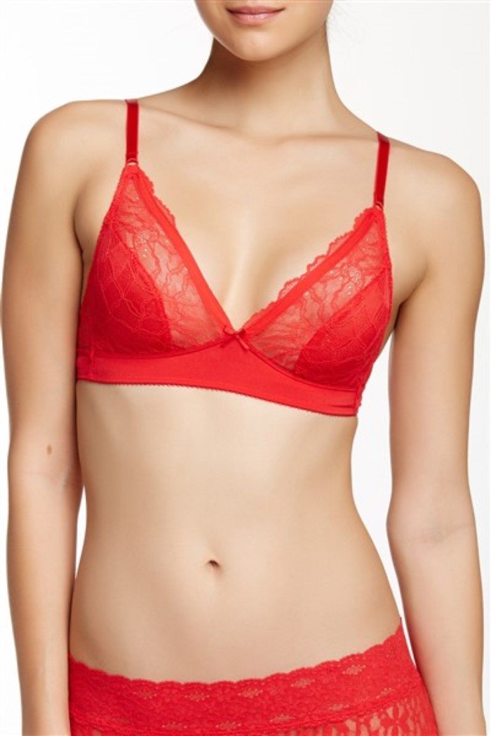 NWOT b.tempt'd by Wacoal 30 b.gorgeous Lace Bralette 910236 Red #90309