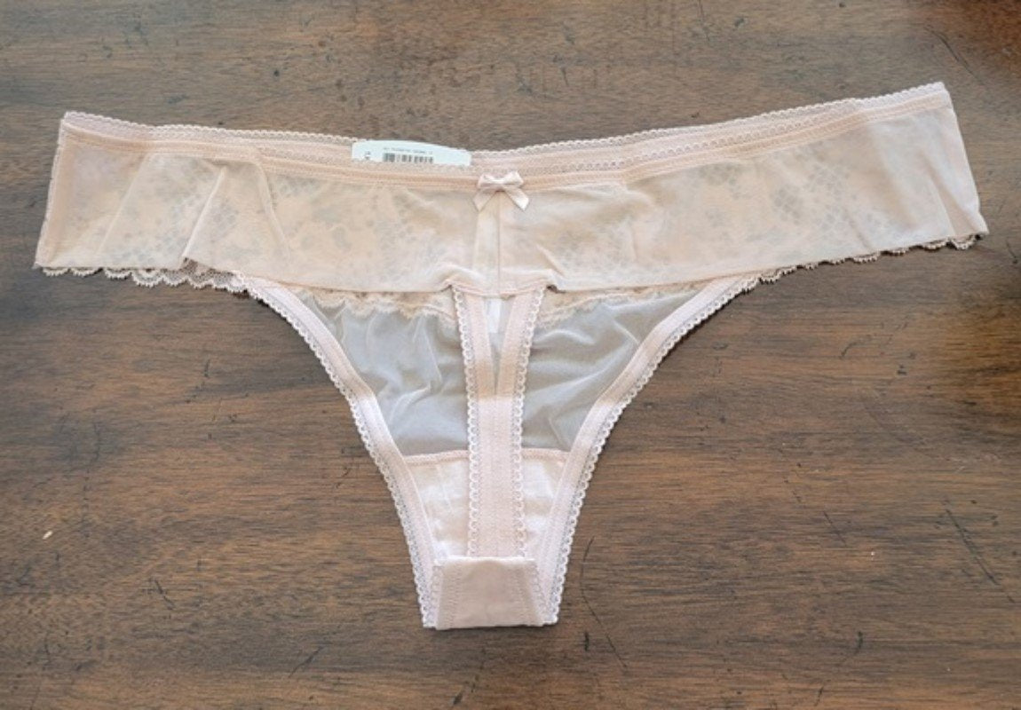 NEW Adore Me 2X Cinthia Unlined Beige Thong #90380