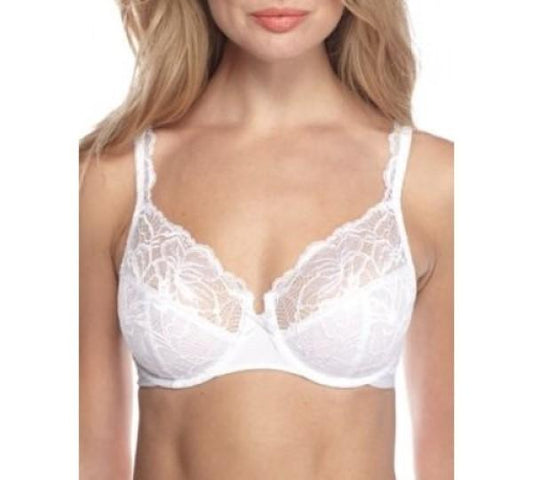 NWTD Bali 36D Lace Desire No-Foam Underwire Bra 6543 White #90561
