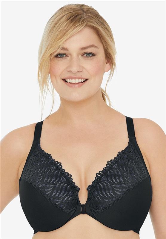 New Glamorise 48C Front Close T-Back Wonderwire Bra 1246 Black 91942