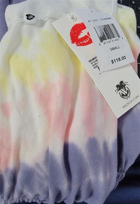 NWT Wildfox L Edelweiss Playsuit Romper Tie Dye #91964
