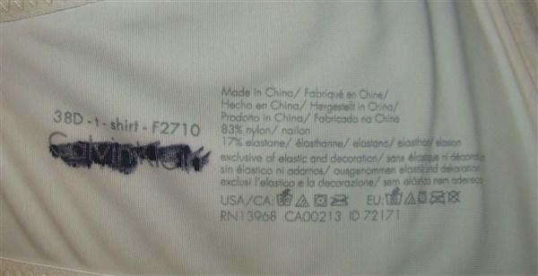 NEW Calvin Klein Contour Bra 38D Ivory F2710 #35689
