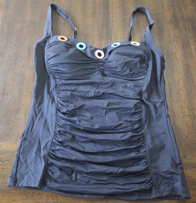 NWT Bleu Rod Beattie Hole-in-One Black RBHE18404 SZ 8 Tankini Swim Top #92279