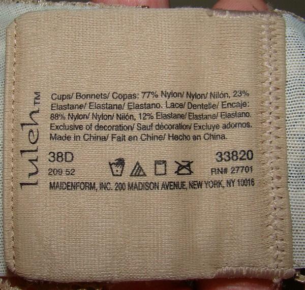 NEW Luleh 38D Full-Coverage Underwire Bra Beige 33820 #92364