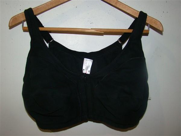 NEW 46B Comfort Choice Wirefree Front Hook Seamless Bra Black #63027