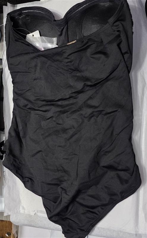 NWTD Anne Cole Live In Color Twist Black SZ 10 19MO00501 1PC Swimsuit 92634