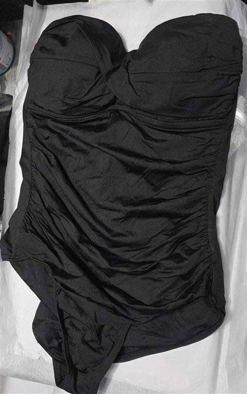 NWTD Anne Cole Live In Color Twist Black SZ 10 19MO00501 1PC Swimsuit 92634
