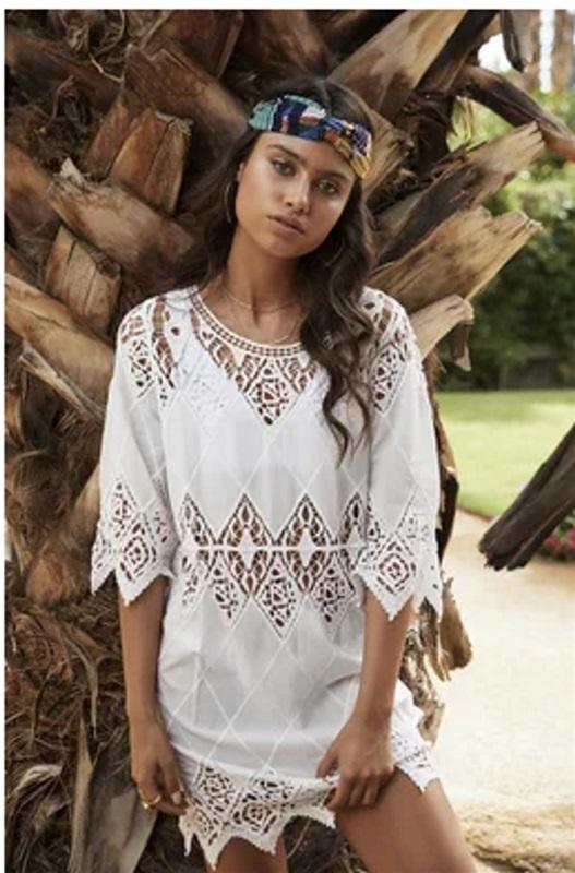 NWT Pilyq S/XS Water Lily Lisi Lace Mini Dress Swimsuit Cover UP 92668