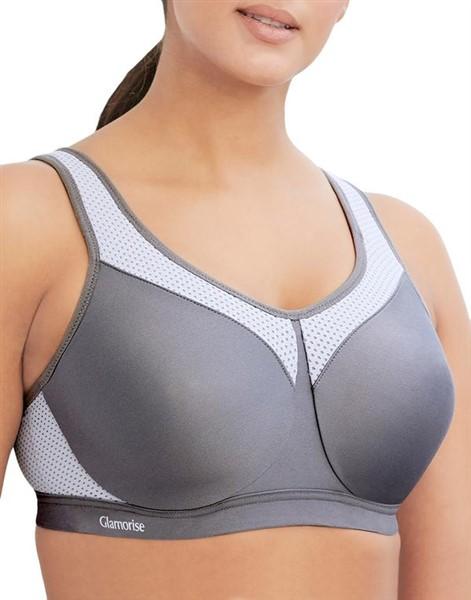 NEW Glamorise 42G Underwire High Impact Sports Bra 9066 Gray #92697