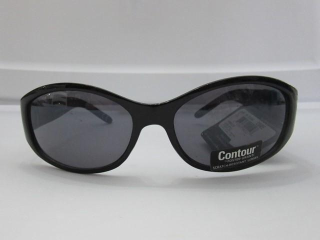 NWT Foster Grant Core Contour Black Wrap Sunglasses Black Polarized Lens #92699