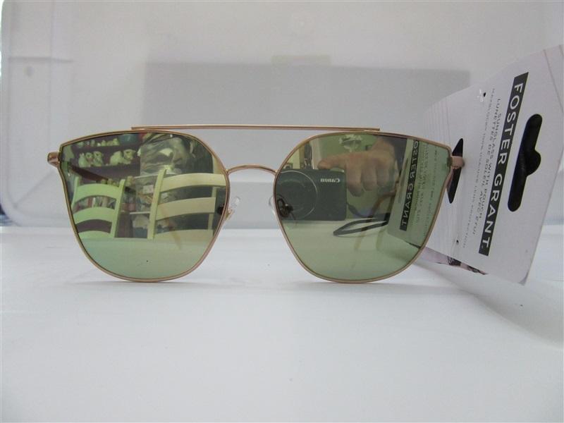NWT Foster Grant Cateye Mirrored Aviator Sunglasses UV400 #92721