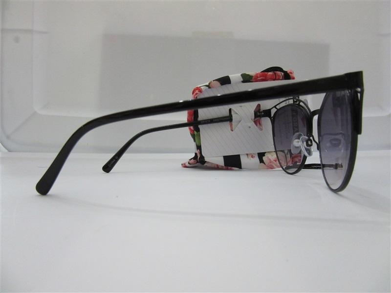 NWT Foster Grant Black Cateye Cut-out Tinted Aviator Sunglasses UV400 #92736