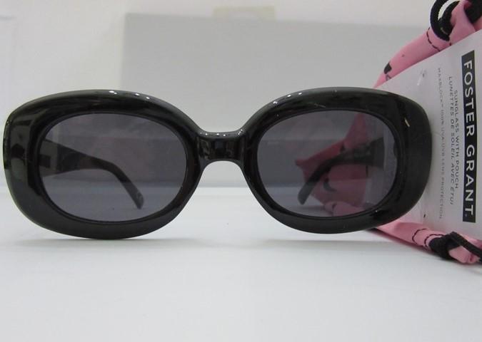 NWT Foster Grant Black Clout Goggle Polarized Sunglasses W/ Cat Case #92755