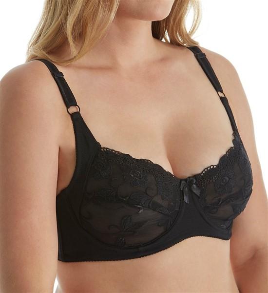 NWT Carnival 36C Two Part Lace Underwire Minimizer Bra 509 Black #92787