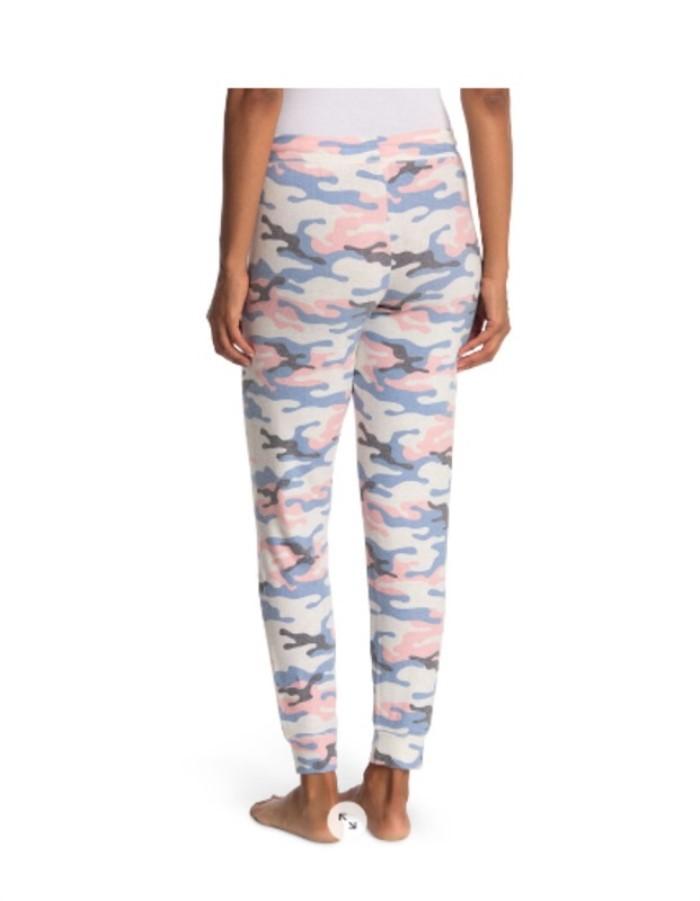 New PJ Salvage Follow The Stars Camo Peachy Jersey Joggers Pants 2X Ivory