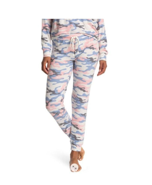 New PJ Salvage Follow The Stars Camo Peachy Jersey Joggers Pants MD Ivory