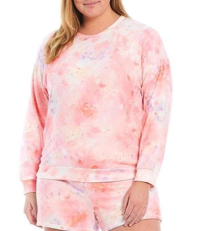 New PJ Salvage Melted Crayons Tie Dye Print Jersey Knit Lounge Top