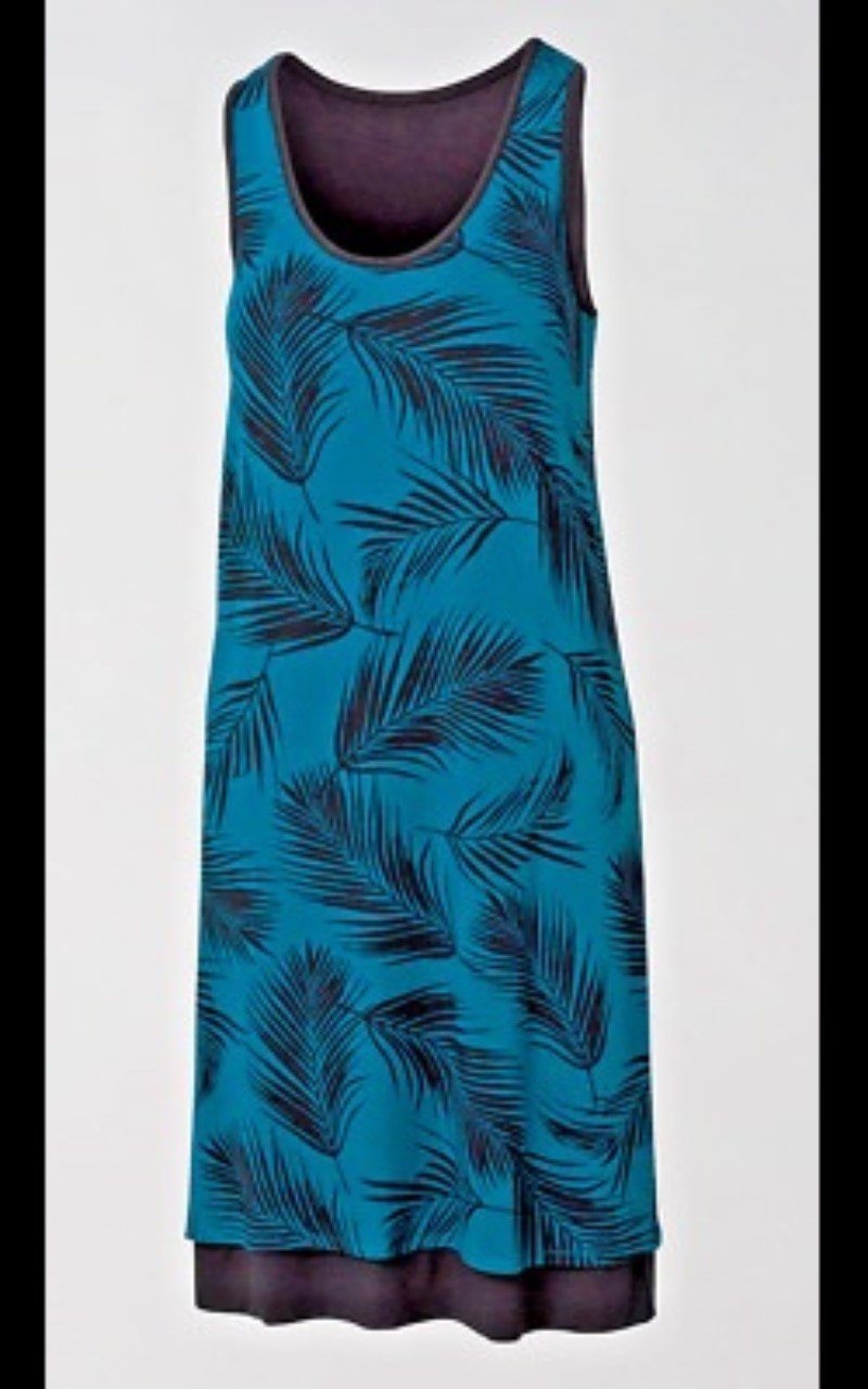 NWT Soma L Reversible Tropic Palm Leaves Swing Dress 92891