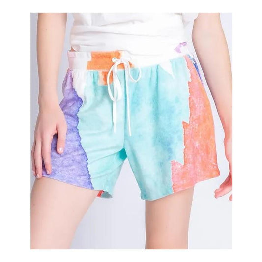 New PJ Salvage LG Art Class Seafoam Green & Melon French Terry Shorts #92929