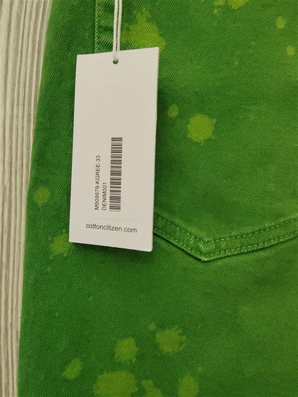 NWT Cotton Citizen 34 Splash Straight Fit Jeans Green 92959