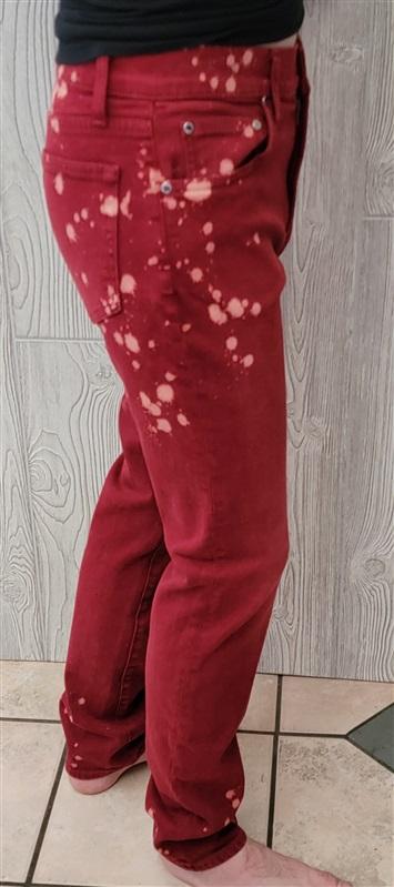 NWT Cotton Citizen 28 Splash Straight Fit Jeans Ruby Red 92961