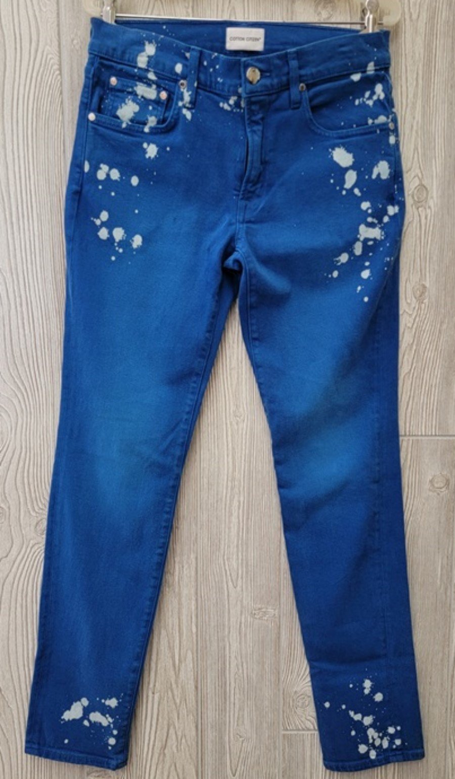 NWT Cotton Citizen 30 Splash Straight Fit Jeans Bright Blue 92967