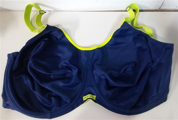 NWOT Elomi 44DD Energise Underwire Sports Bra with J Hook EL8041 Blue #93051