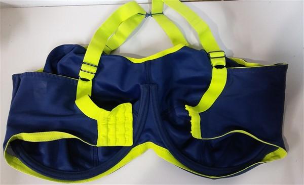 NWOT Elomi 44DD Energise Underwire Sports Bra with J Hook EL8041 Blue #93051