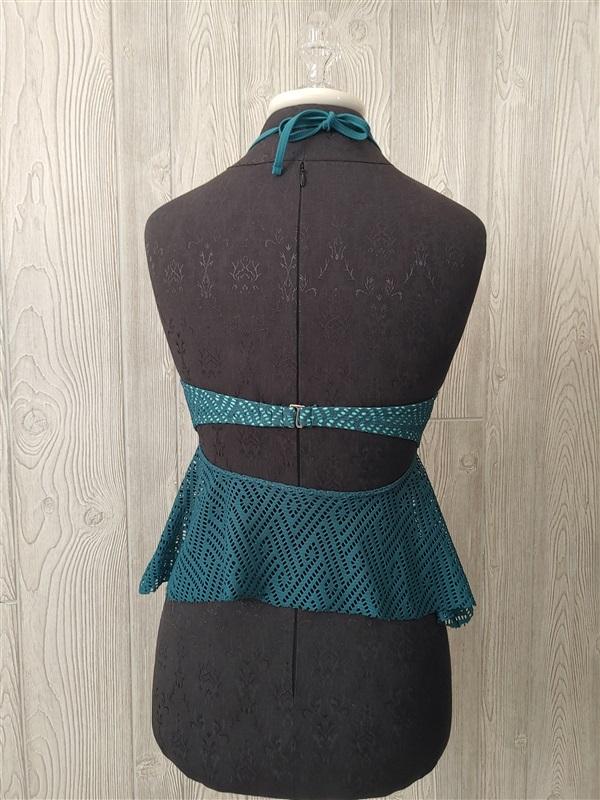 NWT True Craft Keyhole Lace Sm Open-back Tankini Swim Top #93160