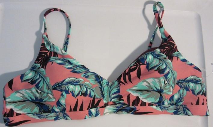 NWOT No Boundaries Coral Palm XL Halter Bikini Swim Top #93162