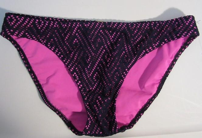NWOT True Craft Navy Lace Pink Cheeky M Bikini Swim Bottoms #93184